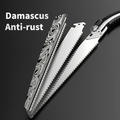 Cuchilla de doblar metal de corte rápido de Damasco - Cuchilla portátil de carpintería de una mano con reemplazo de hoja de teclado, no necesita electricidad para podar árboles, registro de jardín y proyectos de carpintería, cuchillas de mano para carpin