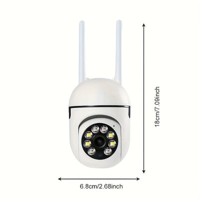 Camara de vigilancia inteligente inalámbrica Wi-Fi con rotación 360° (horizontal/vertical/zoom), visión nocturna en color, audio bidireccional y seguimiento de movimiento, resolución Full HD 1080P, regalo de Navidad (tarjeta SD no incluida, se vende por