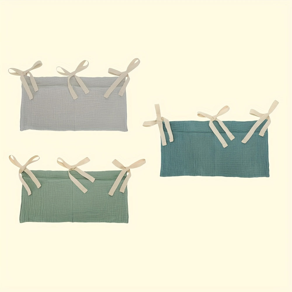 Juego de 3 Bolsas Organizadoras Suaves en Colores Combinados, Almacenamiento Multiusos para Pañales y Toallitas con Correa Colgante para Fácil Transporte, Funda de Cama Ultra-Suave de Secado Rápido
