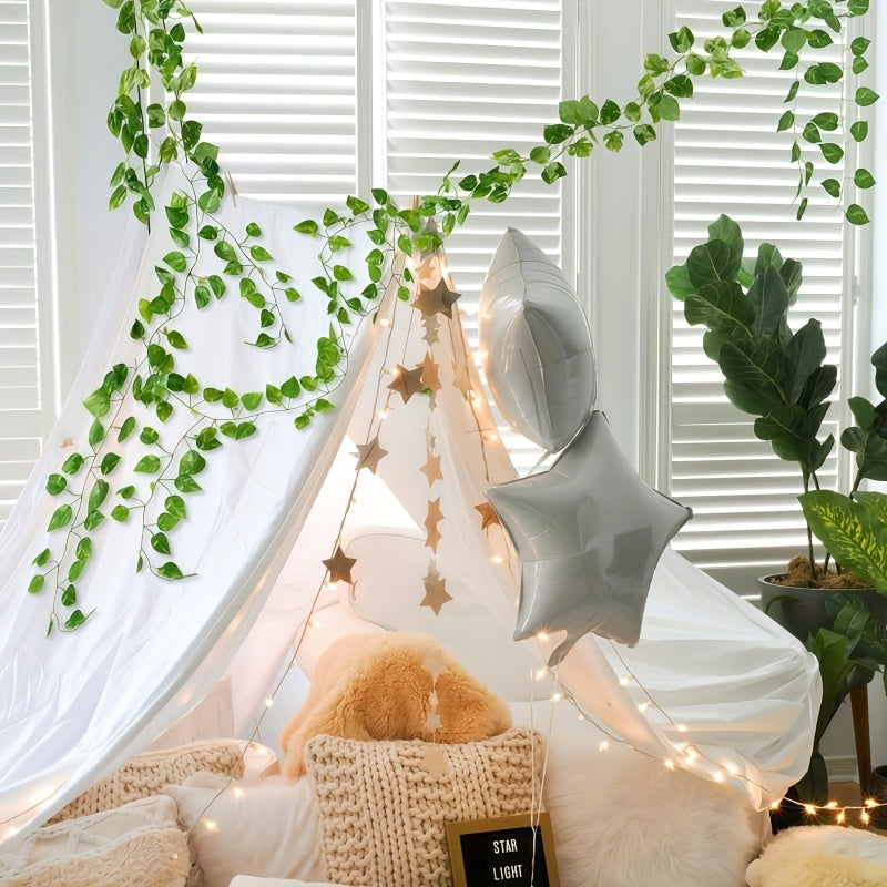 12 piezas de supergrandes y extra largas de 72 hojas de tiras de vino - Arco floral elegante blanco y verde para bodas, aniversarios y decoración al aire libre, perfecto para decoración de lobby de hotel, patio y decoración de salón, decoración de bodas