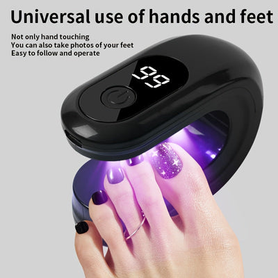 Linterna Portátil para Uñas con Pantalla LCD Digital, Endurecedor de Gel USB que Seca en 3 Segundos, Lámpara Compacta para Hogar y Salón - /Blanco - Compatible con Acrílico, Gels LED, Equipo de Pedicura, Tecnología Inteligente, Ideal para Aficionados a l