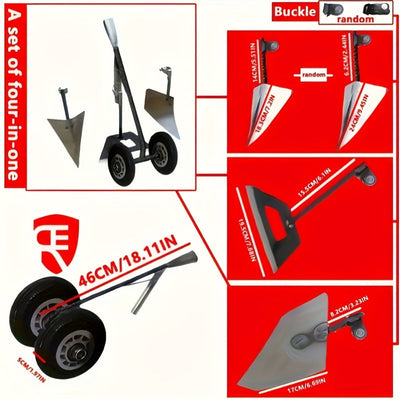 Herramienta de jardín de 3 en 1 para labranza, desmalezamiento y suelto de tierra - Blindaje metálico para todas las estaciones con diseño de rueda antirrobo ergonómico, perfecto para pequeñas granjas/césped/jardín (19)