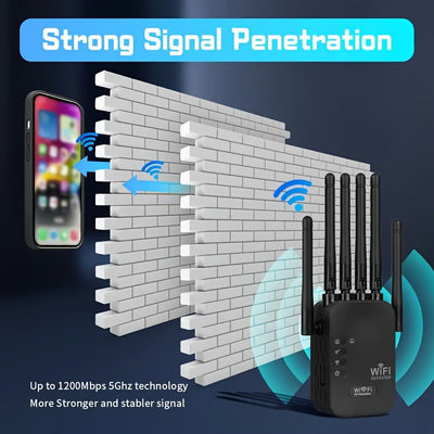 Amplificador de señal WiFi negro de 12000 metros - Extensor de red inalámbrica de banda simple de 2,4 GHz, receptor, enchufe de EE. UU., 100V-240V, no necesita batería para estimulación de red inalámbrica en dormitorios de oficina en casa