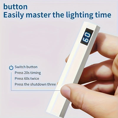 Linterna de Curado para Esmalte en Gel Mini Portátil con Pantalla Digital - Inalámbrica, Rápida y Compacta, Fácil de Transportar, Ideal para Salones de Manicura en Casa o Viajes, Regalo de Alta Calidad