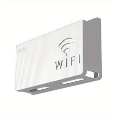 Estante para enrutador inalámbrico montado en la pared con soporte para cables y alimentación, caja de almacenamiento para sala de estar