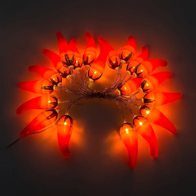 1 pieza de luces de cuerda de chile rojo, luces colgantes festivas LED de 59,06 pulgadas con 10 bombillas o 1118,11 pulgadas con 20 bombillas, luces de cuerda de forma vegetal adecuadas para cocina, mesa y sala de estar (baterías no incluidas)