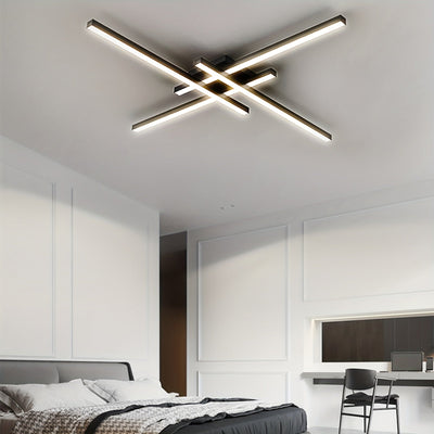 24 pulgadas/60 cm Lámpara de techo moderna, Iluminación de techo LED, Lámpara de techo empotrada negra para dormitorio, estudio, cocina, sala de estar