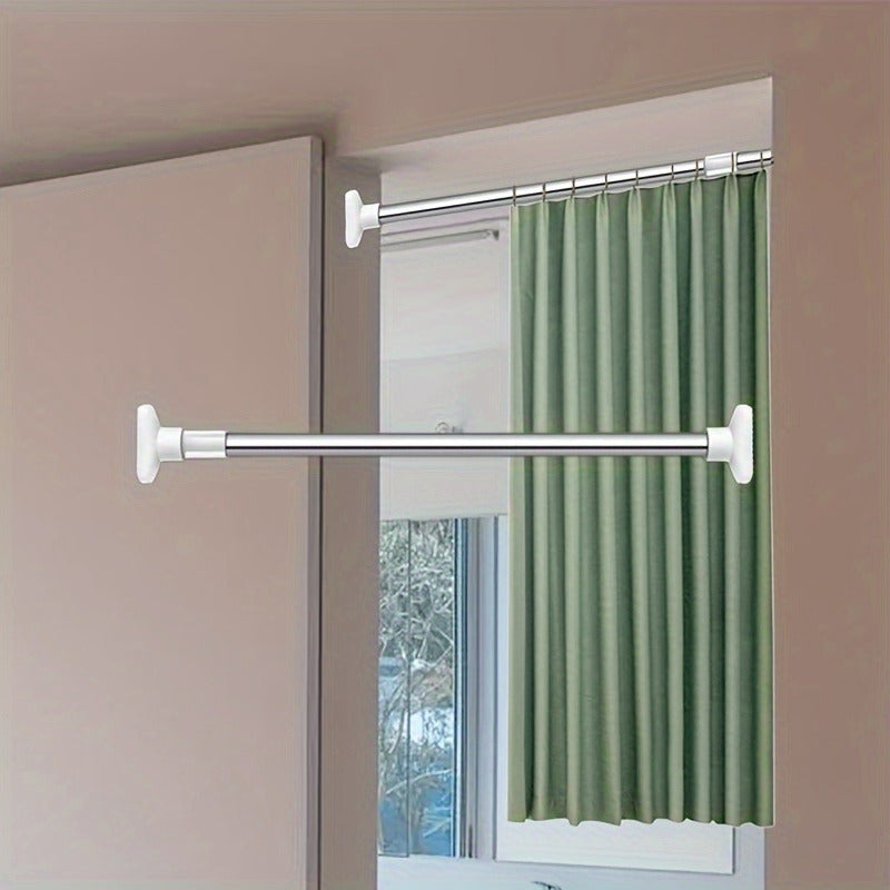 Varilla Telescópica de Fácil Instalación sin Taladro - Soporte Ajustable de Acero Inoxidable Multifunción para Cortinas de Ducha, Cortinajes de Puerta y Armario - Capacidad de 13.61KG, Diseño Duradero que Ahorra Espacio, Barra de Cortina Ajustable