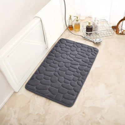 1 alfombra con diseño de guijarros, antideslizante, absorbente, para baño o entrada, de memoria