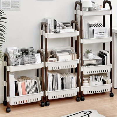 Carrito de Almacenamiento de Plástico Versátil - Impermeable, Organizador Multinivel para Libros, Snacks y Más - Perfecto para el Hogar, la Oficina o el Dormitorio