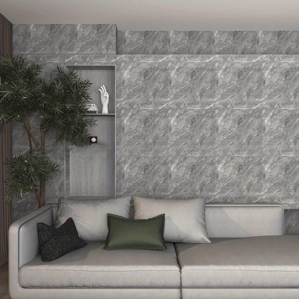 20/40 piezas de pegatinas de pared de efecto mármol de lujo - Azulejos de pared de ducha de PVC impermeable para baño, cocina, sala de estar - Fáciles de aplicar, sin residuo, ensamblaje DIY, estilo clásico, decoración de pared de baño | Decoración de pa