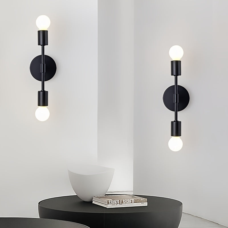 1 lámpara de pared moderna minimalista con doble luz, base E27 para bombilla, iluminación para sala, pasillo o dormitorio (sin bombilla)