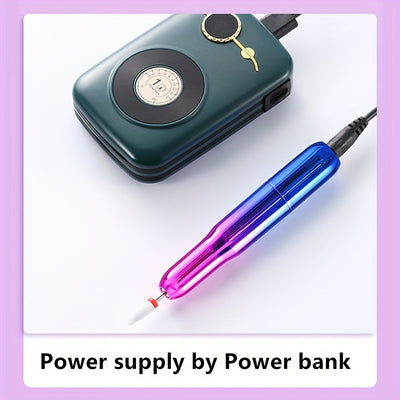1pc Duofu Profesional Conjunto de Taladro Eléctrico para Uñas, con alimentación USB, Archivo de Uñas y Cortadora, Bajo Ruido y Vibración, Herramienta de Manicura Portátil para Hogar y Uso en Salón, Ideal Regalo para Mujeres y Consultores de Uñas