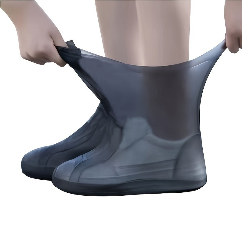 Un par de cubrezapatos de silicona - Impermeables y antilluvia, reutilizables y antideslizantes, aptos para hombres y mujeres, duraderos, elásticos y fáciles de limpiar