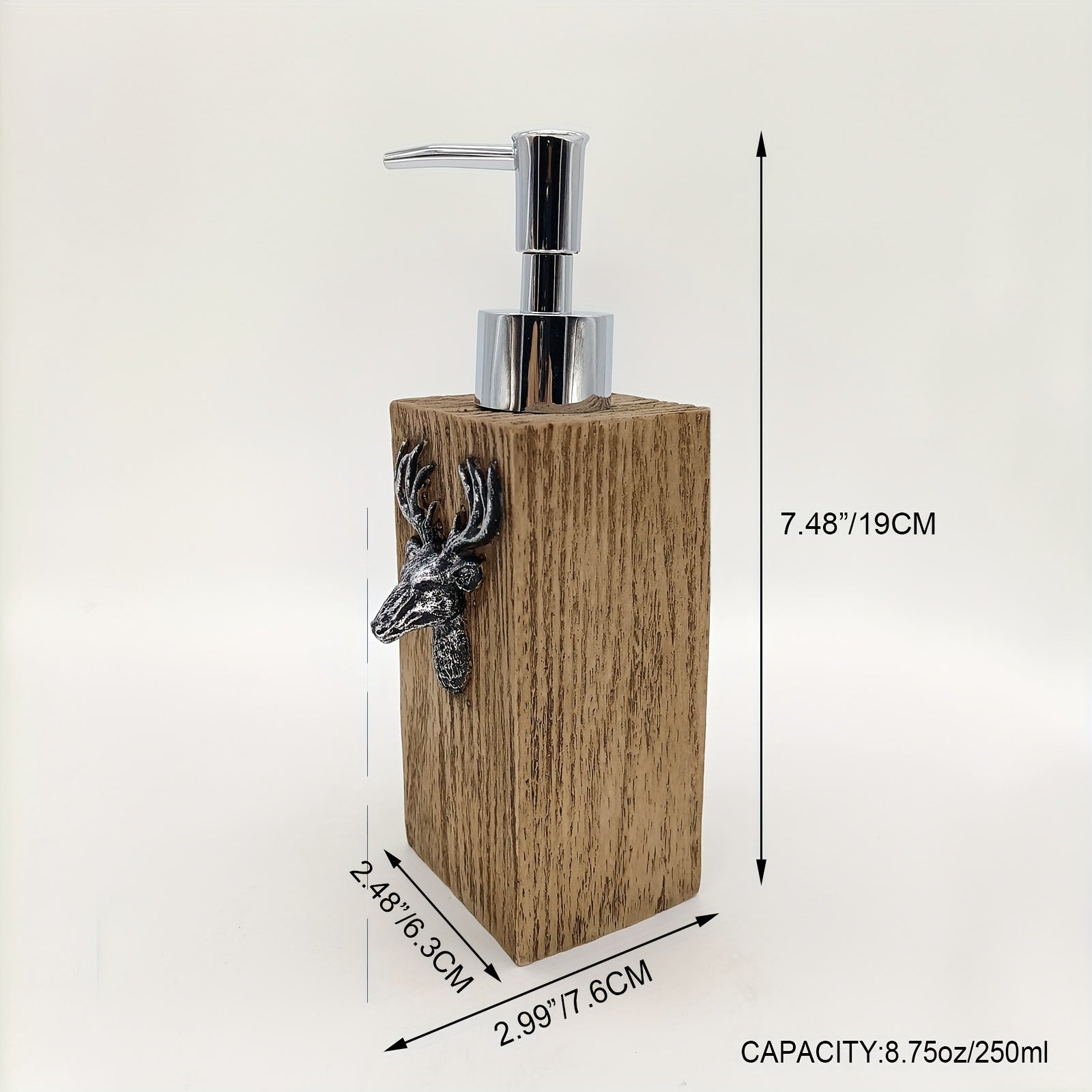 1pc Dispensador de loción de diseño de resina de ciervo, dispensador de jabón de encimera, botella de bomba líquida a prueba de fugas, dispensadores de ducha de resina recargables para baño, accesorios de baño, decoración del hogar, muebles para el hogar