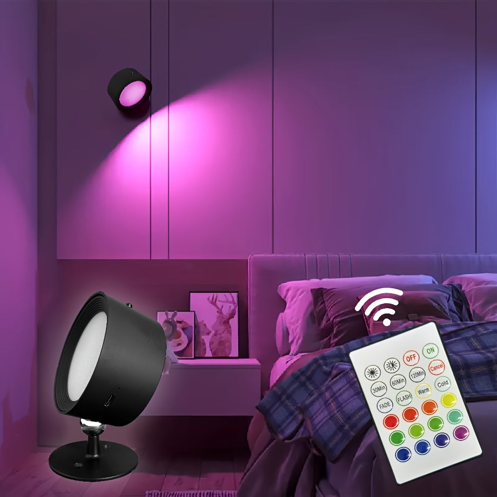 Iluminación escénica LED RGB GVTCO, 14 colores cambiantes y regulables, control remoto y táctil, alimentación por USB, batería de 1200mAh, temporizador, modos de iluminación degradado/parpadeo, ideal para dormitorio, sala, pasillo