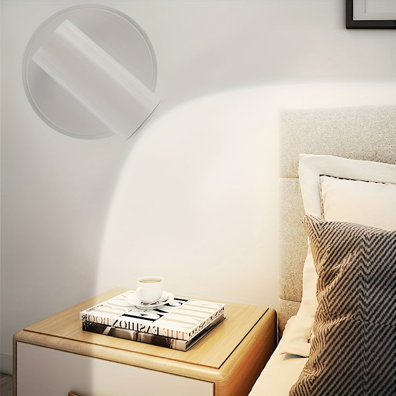Luz nocturna de pared LED moderna, control táctil, 3 temperaturas de color, regulable, alimentada por USB con batería de litio recargable, iluminación ajustable para dormitorio, sala de estar, pasillo - Material de plástico