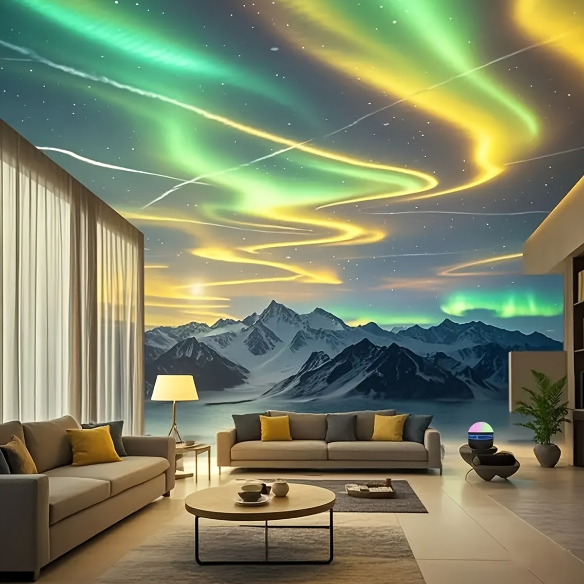 1 lámpara de proyección con efecto aurora, luz LED multifuncional para el hogar; proyector de cielo estrellado con cristales, iluminación decorativa para dormitorio o sala, regalo perfecto para la vuelta a clases, San Valentín y Ramadán/Semana Santa