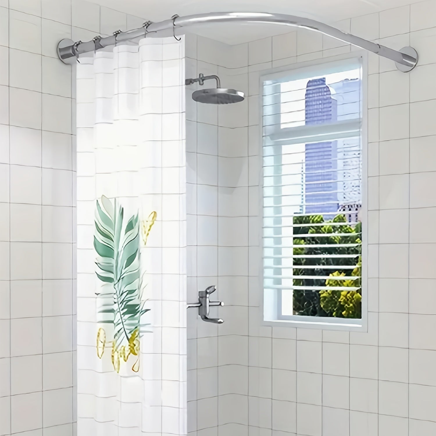 Barra de Cortina para Ducha Ajustable de Acero Inoxidable, Montaje en Pared Sin Taladro, Accesorio Duradero y Elegante con Acabado Brillante, Perfecto para Duchas y Tiendas de Ropa, Regalo Ideal de Año Nuevo, Colgador Versátil, Aspecto Esbelto, Instalaci