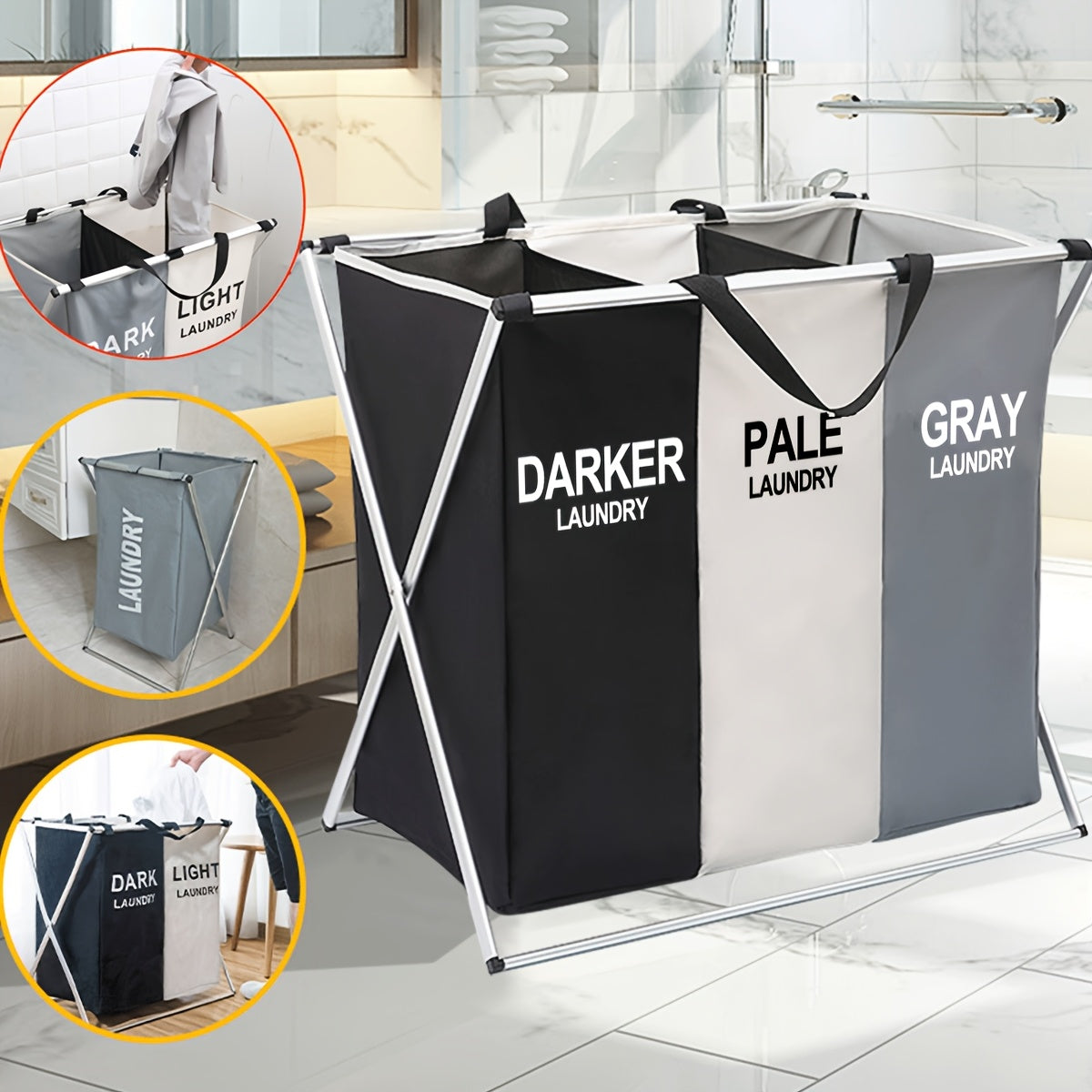 Caixa de Almacenamiento para Juguetes Infantiles, Cesta Organizadora de Juegos, Canastas y Cajas para Uso Doméstico | Adecuada para el Cuarto Familiar, Cesto Multifuncional con Estructura Metálica Resistente, Accesorios de Lavandería, Secador de Ropa
