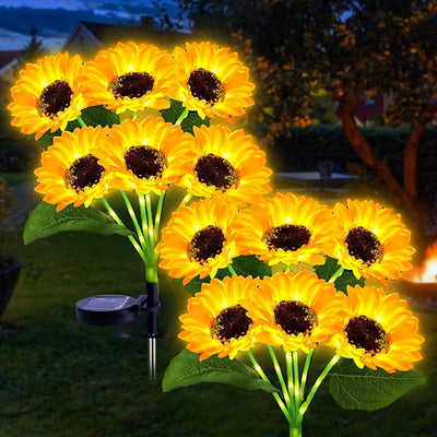 1Paquete/2Paquetes/4Paquetes Luces Solares para Jardín Exterior - Luces Decorativas de Girasol, Impermeables con Encendido/Apagado Automático para Patio y Jardín