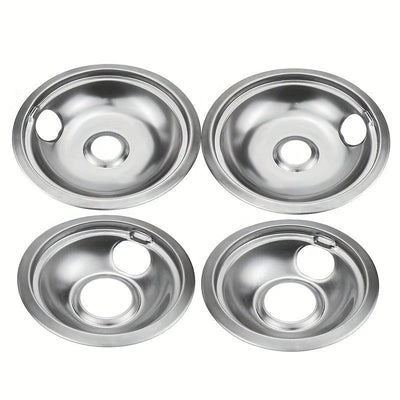 4 piezas de cobertores de quemador de estufa de acero inoxidable, bandeja de goteo de repuesto para Whirlpool W10278125, tamaños 5.08x15.24cm y 5.08x20.32cm, accesorio de cocina