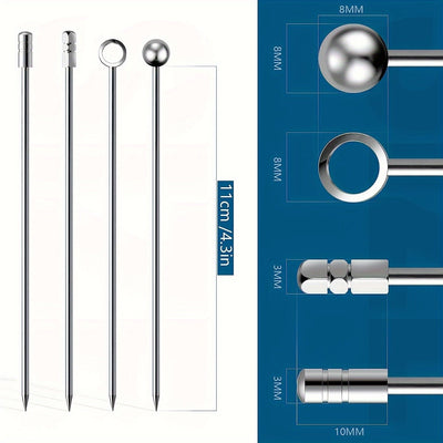5/10/15/20/40, Palillos para cócteles, Palillos de acero inoxidable para martinis, Brochetas de metal reutilizables para aceitunas aperitivos Bloody Mary Brandied, Palillos de metal para aceitunas aperitivos frutas