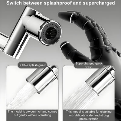 Accesorios para baño, dispensador de jabón facial y para manos con 2 modos (modo burbujas, modo potente) y grifo giratorio de 1440°