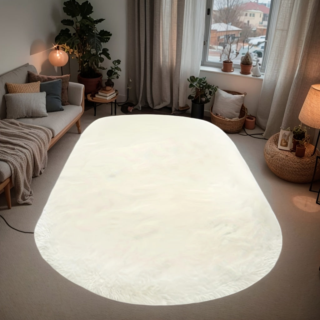 Alfombra ovalada de felpa suave con diseño tie-dye, gruesa y de fibra de poliéster, para dormitorio y uso en interiores, liviana y antideslizante, lavable a mano y en lavadora, fácil de limpiar, decoración para mesa de centro y puerta, ideal para sala de