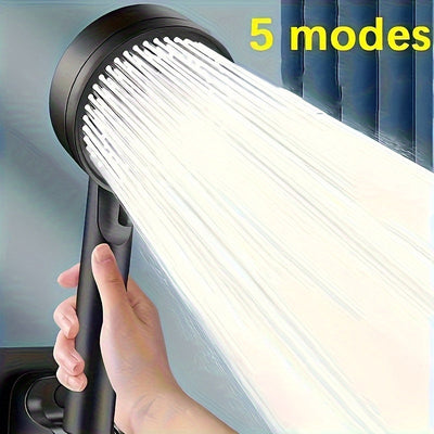 1 pieza, cabeza de ducha de alta presión de 5 modos - Montaje en pared, cabeza única, accesorio de baño multifuncional para RV, esenciales para ducharse al aire libre, esenciales para ducharse al aire libre | Diseño moderno de ducha | Cabeza de ducha dur