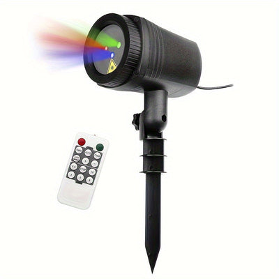 Proyector de luz láser de luciérnagas para exteriores, impermeable, lámpara de jardín estrellado con control remoto, acabado de plástico cepillado, montaje semiempotrado, batería de botón no recargable, enchufe de EE. UU., Ideal para Halloween, festivale