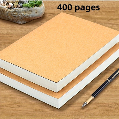 Cuaderno A5 Ultra-Grosor [200 Hojas, 400 Páginas], Diario Estudiantil en Blanco de Estilo Vintage con Tapa de Cartulina Suave, Adecuado para Dibujar, Hacer Bocetos y Bosquejos | Cuaderno Grande de Estilo Vintage