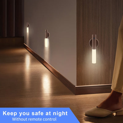 Juego de 2 luces de noche con sensor de movimiento inteligente, LED recargable, utilizable para colgar o portátil. Adecuado para pasillo, armario y iluminación de pared, equipado con alimentación USB, encendido y apagado automático, ideal para luces de p
