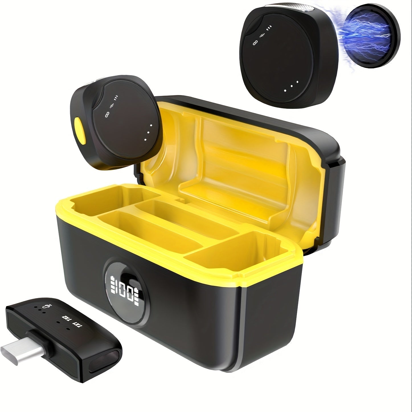 La Nueva Generación de Micrófonos de Botón Cuenta con Reducción de Ruido de Un Solo Clic, una Impresionante Vida Útil de la Batería de 50 Horas, un Diseño Ligero y un Accesorio Magnético, lo que lo Hace Adecuado para Grabaciones, Transmisiones en Vivo, D