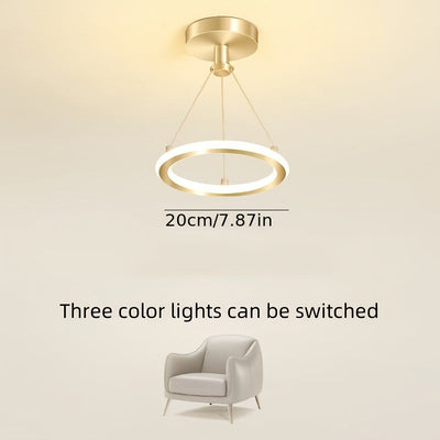 Linterna Colgante LED Ajustable Moderna - 3000K-6000K, Acabado Dorado Elegante en Metal, Diseño Estilizado para Pasillos, Dormitorios y Más | Brillo Metálico Suave | Accesorio Decorativo de Lujo Ligero con Herrajes Incluidos, Decoración Luminosa