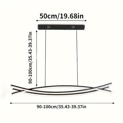 Iluminación Colgante de Lujo Moderna|Lámpara Lineal Suspendida|Fijación LED Regulable 3000K-6500K|Iluminación para Islas en Aluminio|para Comedores, Salones y Aislamientos