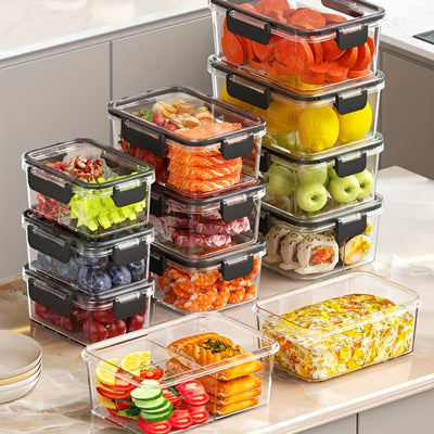 6 piezas de recipientes herméticos para alimentos de 16 oz, rectangulares, con tapa abatible, reutilizables, lavables a mano, multiusos, sin electricidad, incluye lonchera portátil para frutas, pasteles, pan, carne, almacenamiento de cocina, material PET