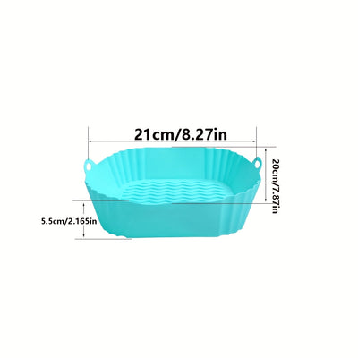 Horno de aire frito de silicona antiadherente, bandejas cuadradas para hornear, asar y cocinar en microondas, accesorios para cocina, accesorios para horno de aire frito de cocina.