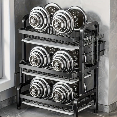 1pc Estante de Secado de Acero Inoxidable de 2 Niveles con Sistema de Drenaje, Organizador de Encimera de Gran Capacidad para Platos, Boles y Tablas de Cortar - Estantería Multifuncional para Cocina