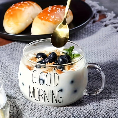 Taza de vidrio versátil - Resistente al calor, apta para microondas, ideal para café, jugo y leche - Regalo perfecto para familia y amigos