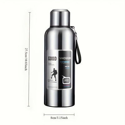 Botella de Agua para Exteriores de Gran Capacidad con Térmica, Vaso Aislado para Deportes al Aire Libre con Asa y Separación de Té y Agua