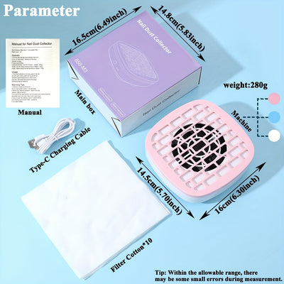 Aspiradora de polvo de uñas mini TFSCLOIN - Aspiradora para uñas con USB, succión potente, sistema compacto para manicura en casa o salón, compatible con taladros para uñas, incluye filtro, ideal para salones de uñas, spa o uso DIY, equipo de manicura, d