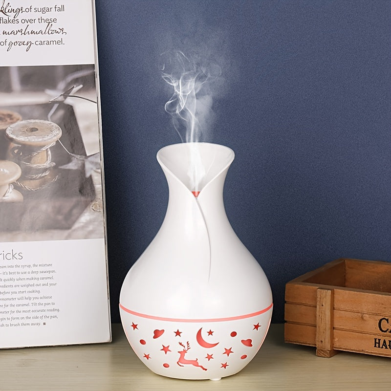 1pc YAIAWISU Humidificador Portátil USB con Difusor de Aceites Esenciales, Funcionamiento Silencioso, Apagado Automático, Luces de 7 Colores, Luz Nocturna, para Uso en Casa y Oficina - Material Plástico