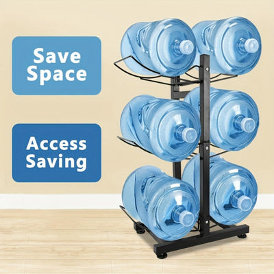 Un estantería para cubos de agua, adecuado para contenedores de agua pura, puede desmontarse, e ideal para uso en el hogar, oficina, empresa y almacén, estanterías de utilidad