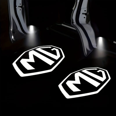Luces Decorativas para Coche - 4 Piezas con Logo MG, Encendido Automático al Abrir Puerta, Blanco, Universal para Autos, Regalo Perfecto para Hombres y Mujeres, Sin Batería Incluida, Iluminación de Apertura, Diseño Elegante, Carcasa Texturizada, Accesori