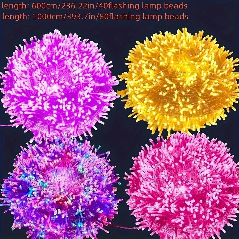 1 pieza, Luces de Ambiente para Decoración de Árbol de Navidad 20/40/80LED, Luces de Hadas para Tienda de Camping al Aire Libre, Decoración de Árbol de Flores para Jardín, Producto Adecuado para Varios Festivales, Cumpleaños, Bodas, Decoraciones Navideña