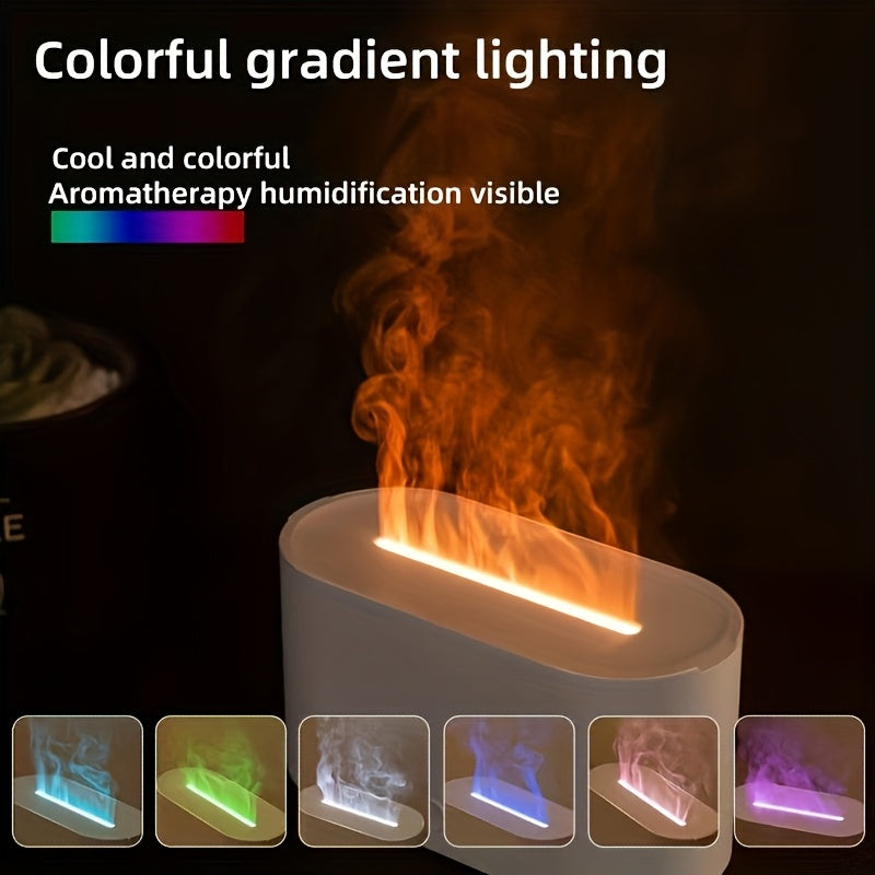 Difusor de aromaterapia con llama negra, humidificador con luz nocturna de 7 colores, llamas táctiles, apagado automático, alimentado por USB, para hogar, dormitorio u oficina, difusor de aromas para el hogar