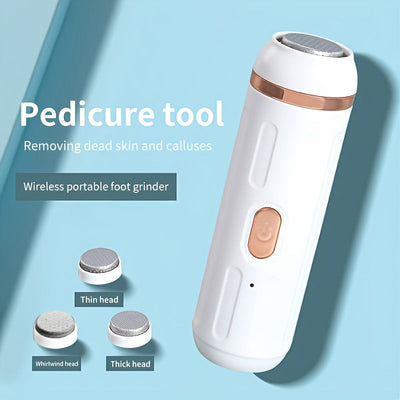 Herramienta eléctrica para pulir pies con carga, ideal para pies gruesos, elimina queratina de manera conveniente y sencilla, diseño blanco minimalista