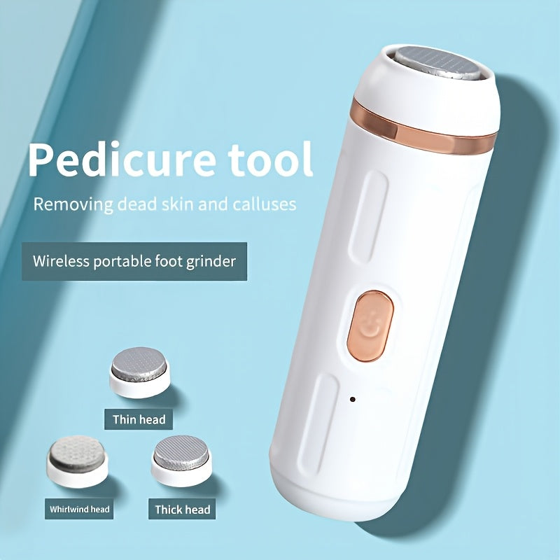 Herramienta eléctrica para pulir pies con carga, ideal para pies gruesos, elimina queratina de manera conveniente y sencilla, diseño blanco minimalista