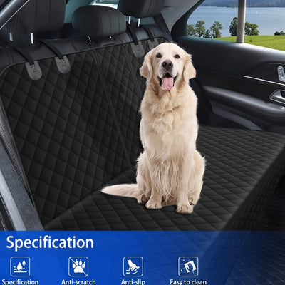 Funda para asiento de auto para perros, impermeable y acolchada de lujo, protectora de asientos traseros largos, antideslizante, compatible con la mayoría de autos, camionetas y SUV con apoyabrazos central